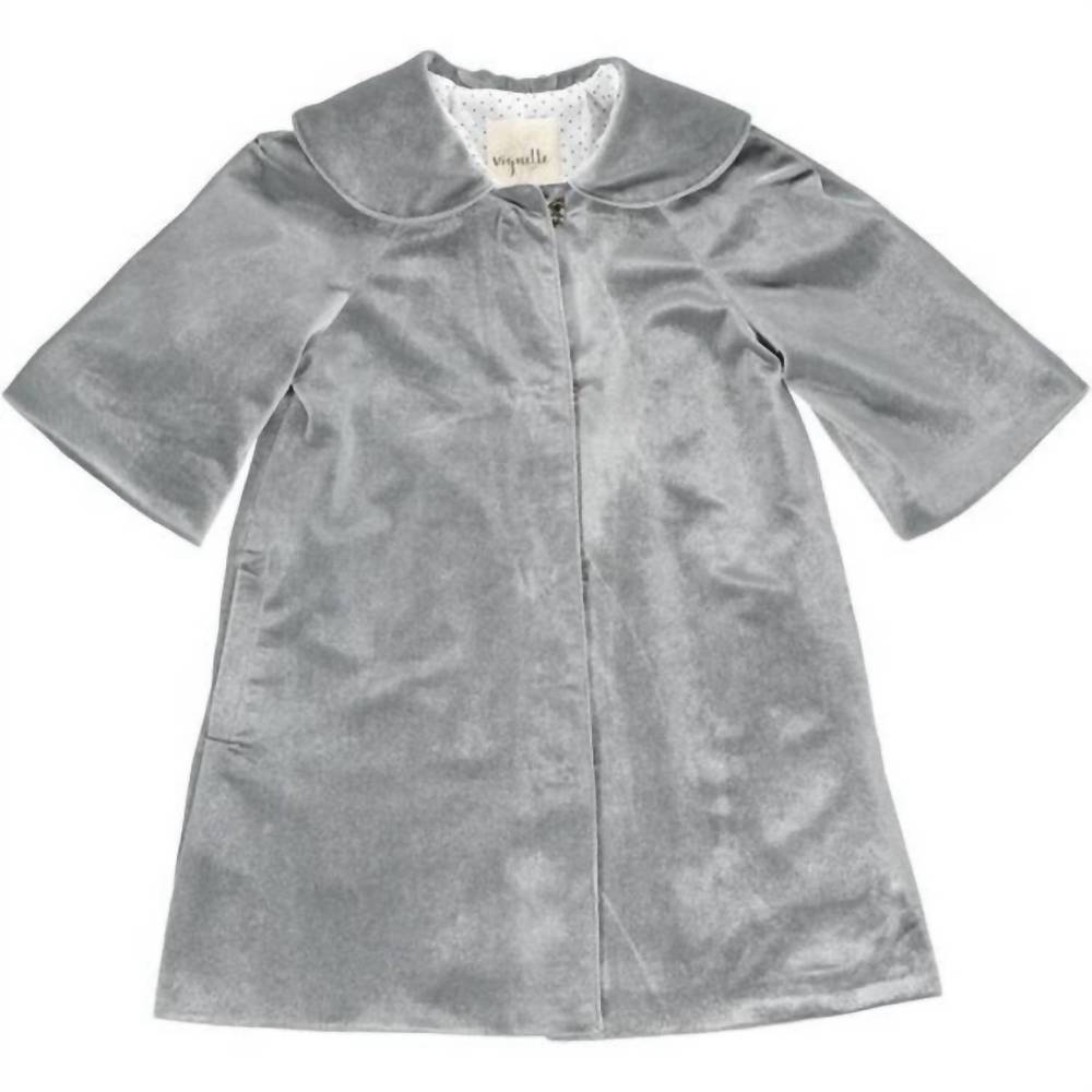NEW VIGNETTE women's jane velvet coat in silver grey
